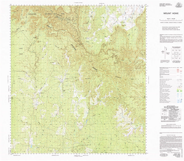 8547 Mount Howe 1:100k Topographic Map