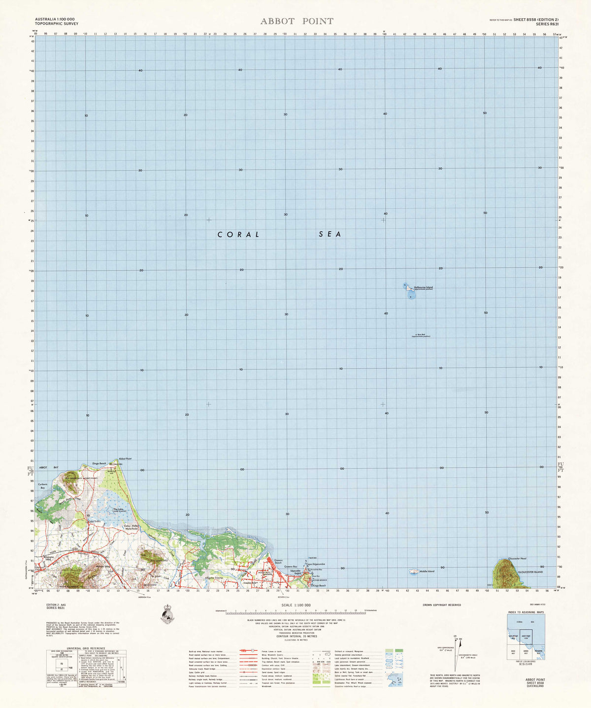 8558 Abbot Point 1:100k Topographic Map | Mapworld