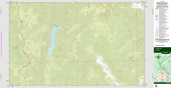 Corin Dam 8626-1N Topographic Map 1:25k