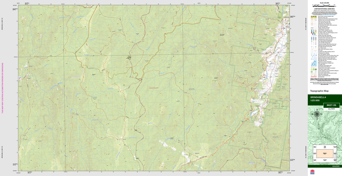 Brindabella 8627-3S Topographic Map 1:25k | Mapworld