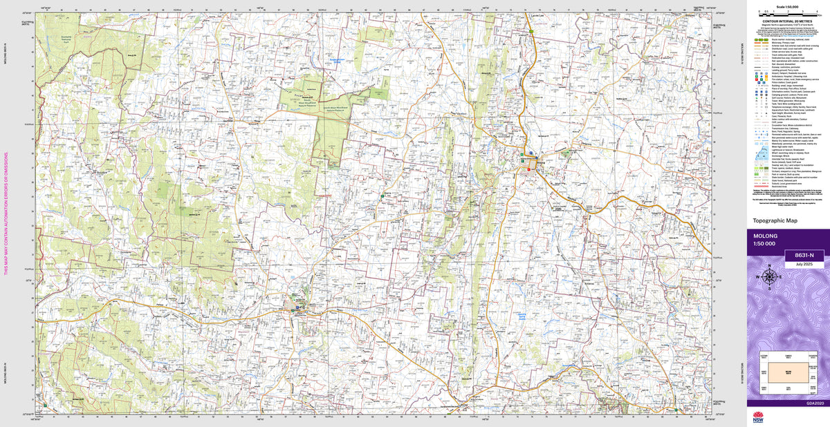 Molong 8631-N Topographic Map 1:50k | Mapworld