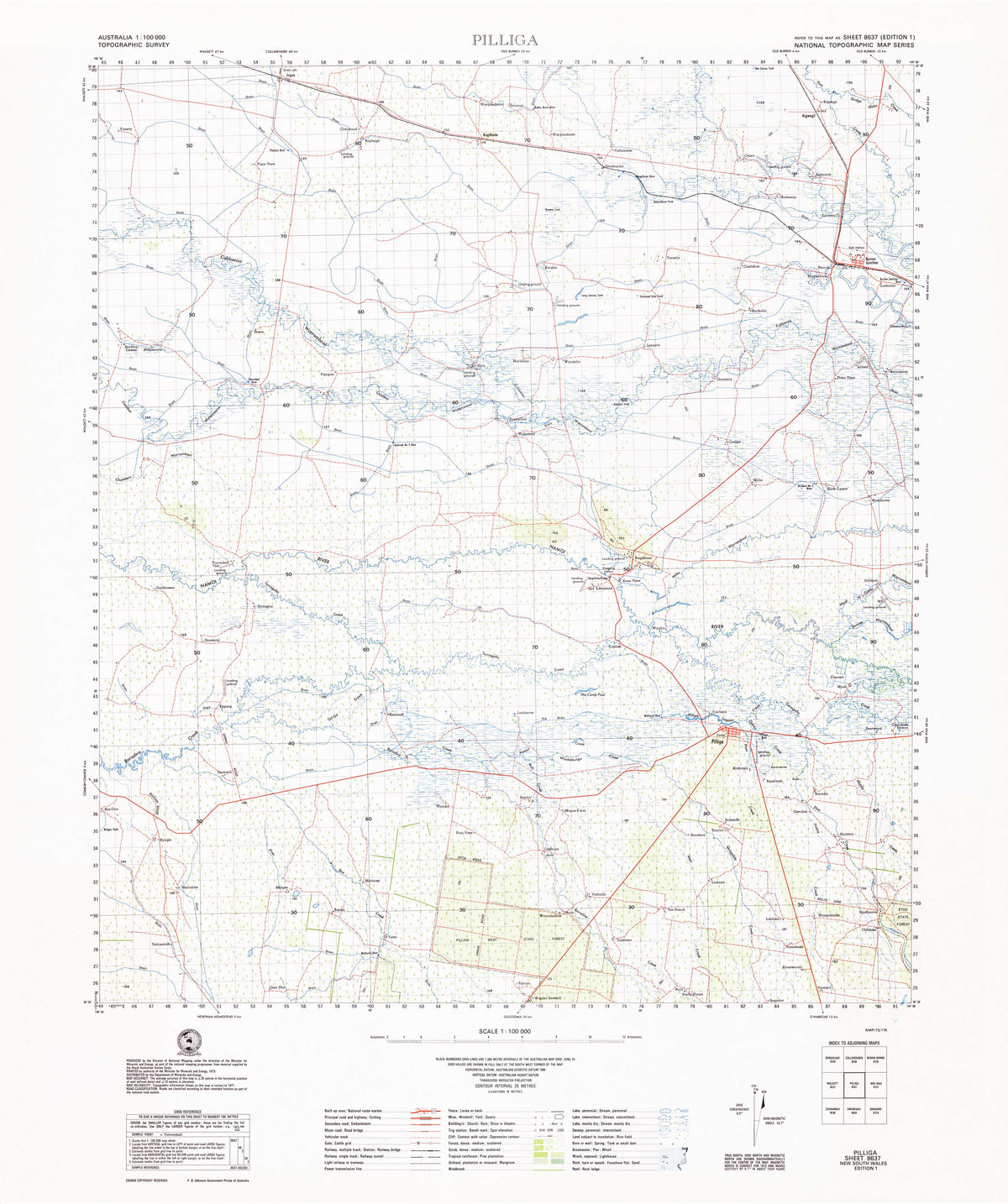 8637 Pilliga 1:100k Topographic Map | Mapworld