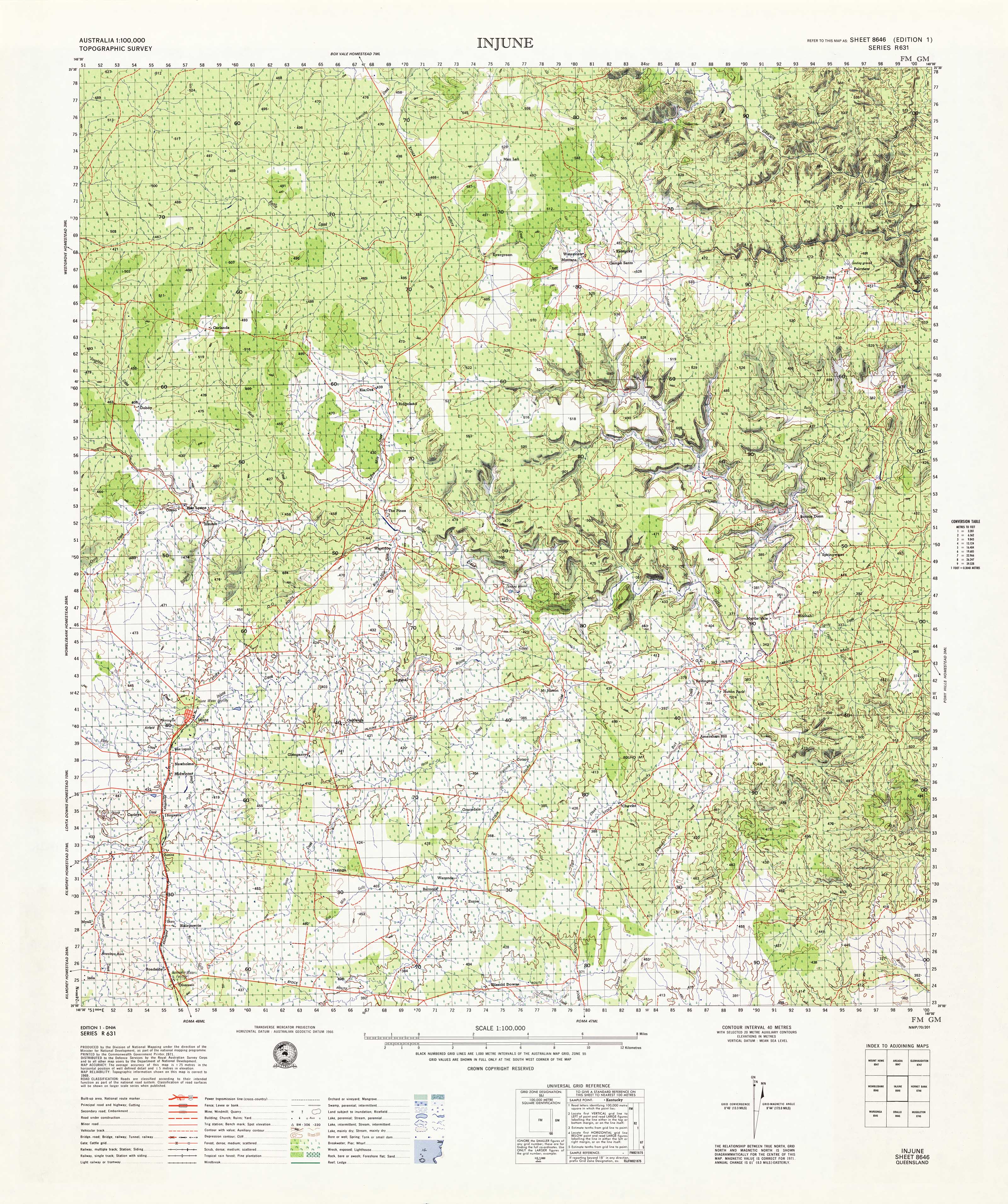 Injune Map 8646 Injune 1:100k Topographic Map | Mapworld