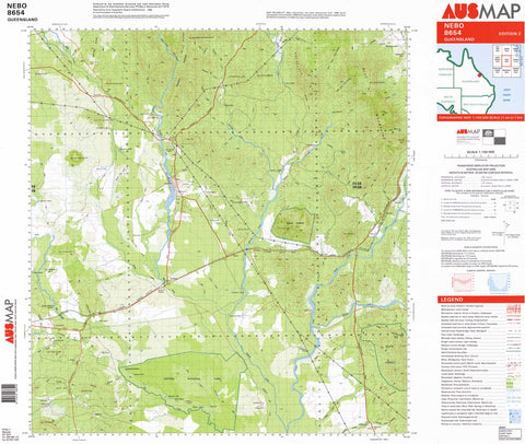 8654 Nebo 1:100k Topographic Map