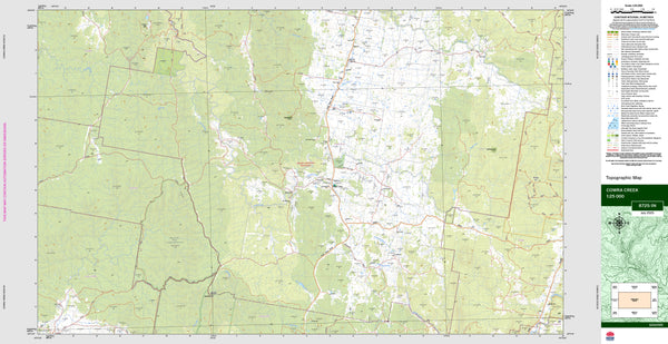 Cowra Creek 8725-1N Topographic Map 1:25k