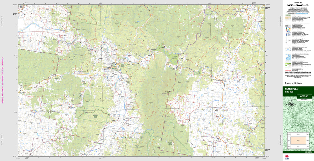 Numeralla 8725-1S Topographic Map 1:25k | Mapworld