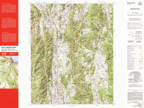 8726 Michelago 1:100k Topographic Map