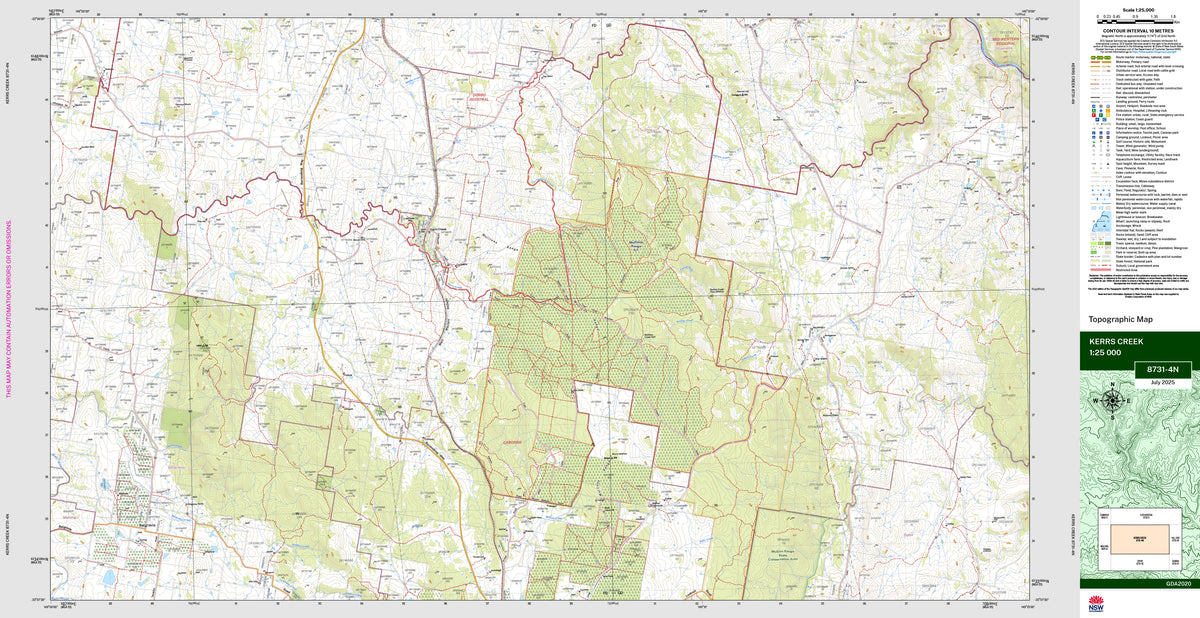 Kerrs Creek 8731-4N Topographic Map 1:25k | Mapworld