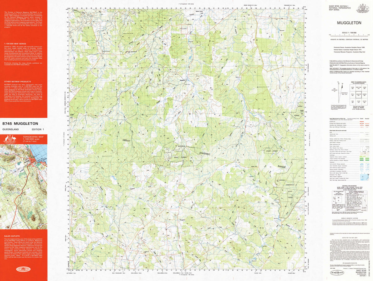 8745 Muggleton 1:100k Topographic Map | Mapworld