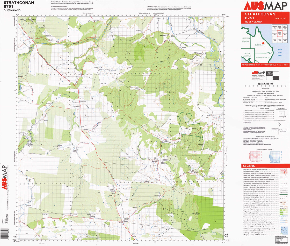 8751 Strathconan 1:100k Topographic Map | Mapworld