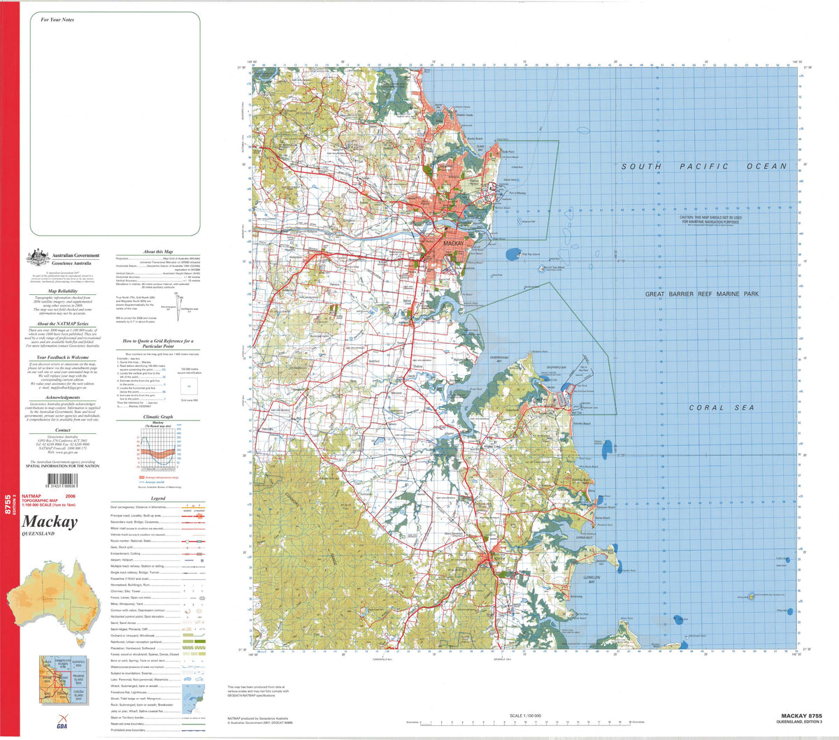 8755 Mackay 1:100k Topographic Map | Mapworld