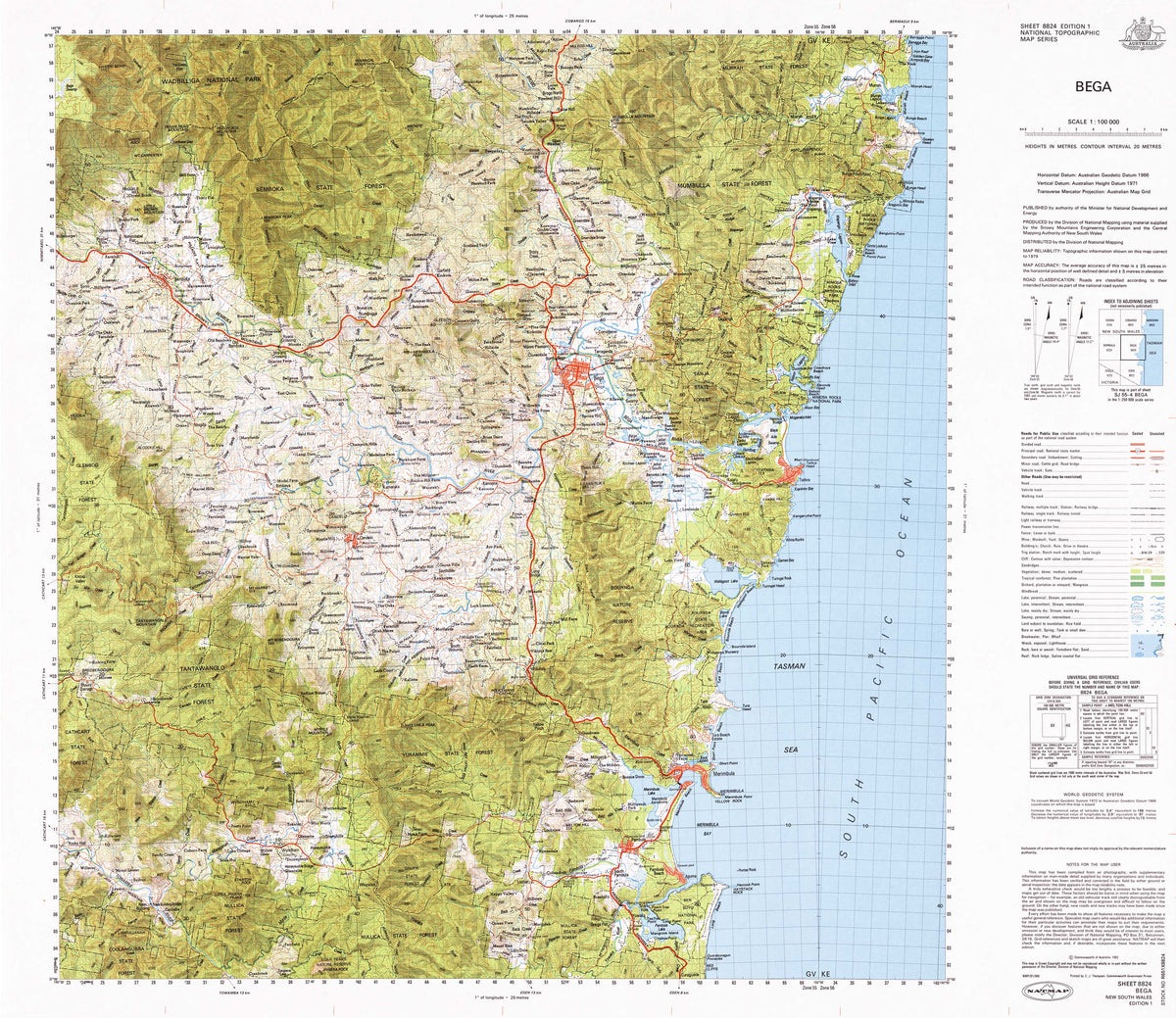 Rega Map 8824 Bega 1:100k Topographic Map | Mapworld