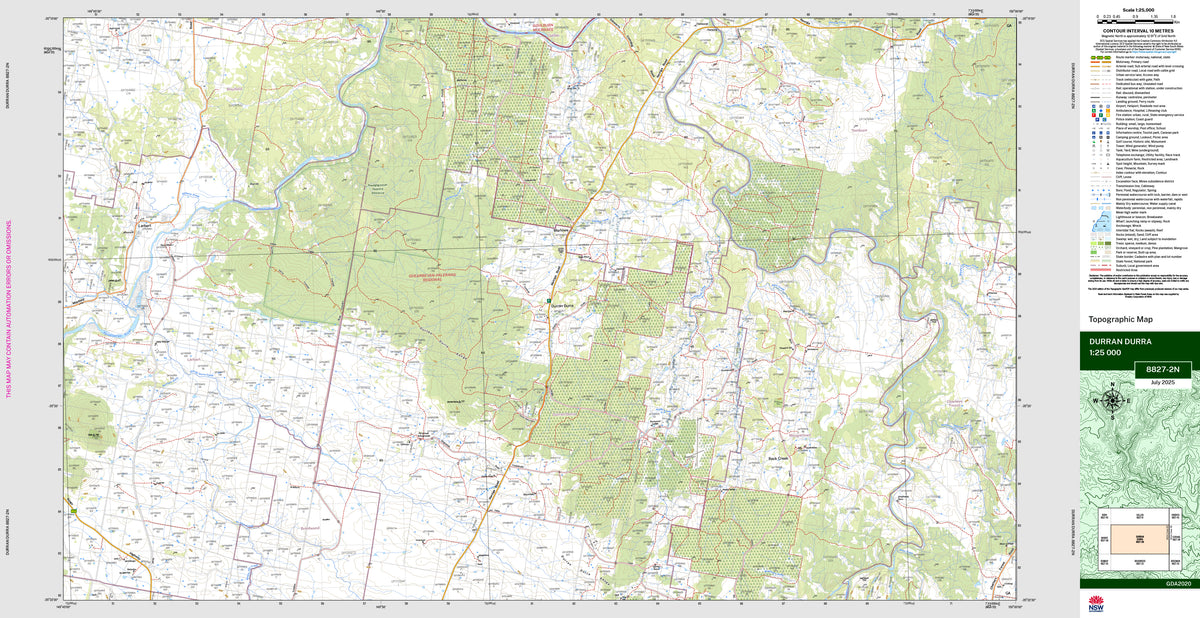 Durran Durra 8827-2N Topographic Map 1:25k | Mapworld