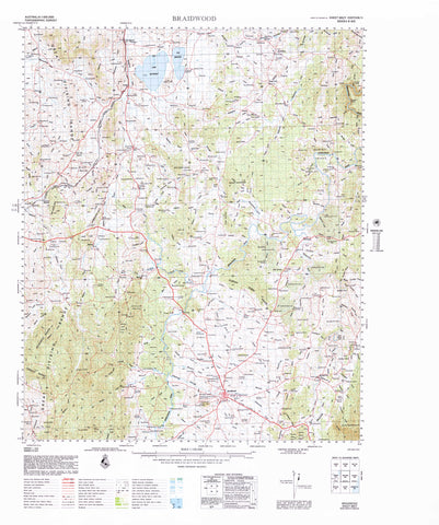 8827 Braidwood 1:100k Topographic Map