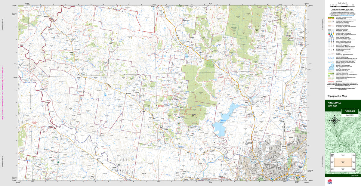 Kingsdale 8828-4S Topographic Map 1:25k | Mapworld