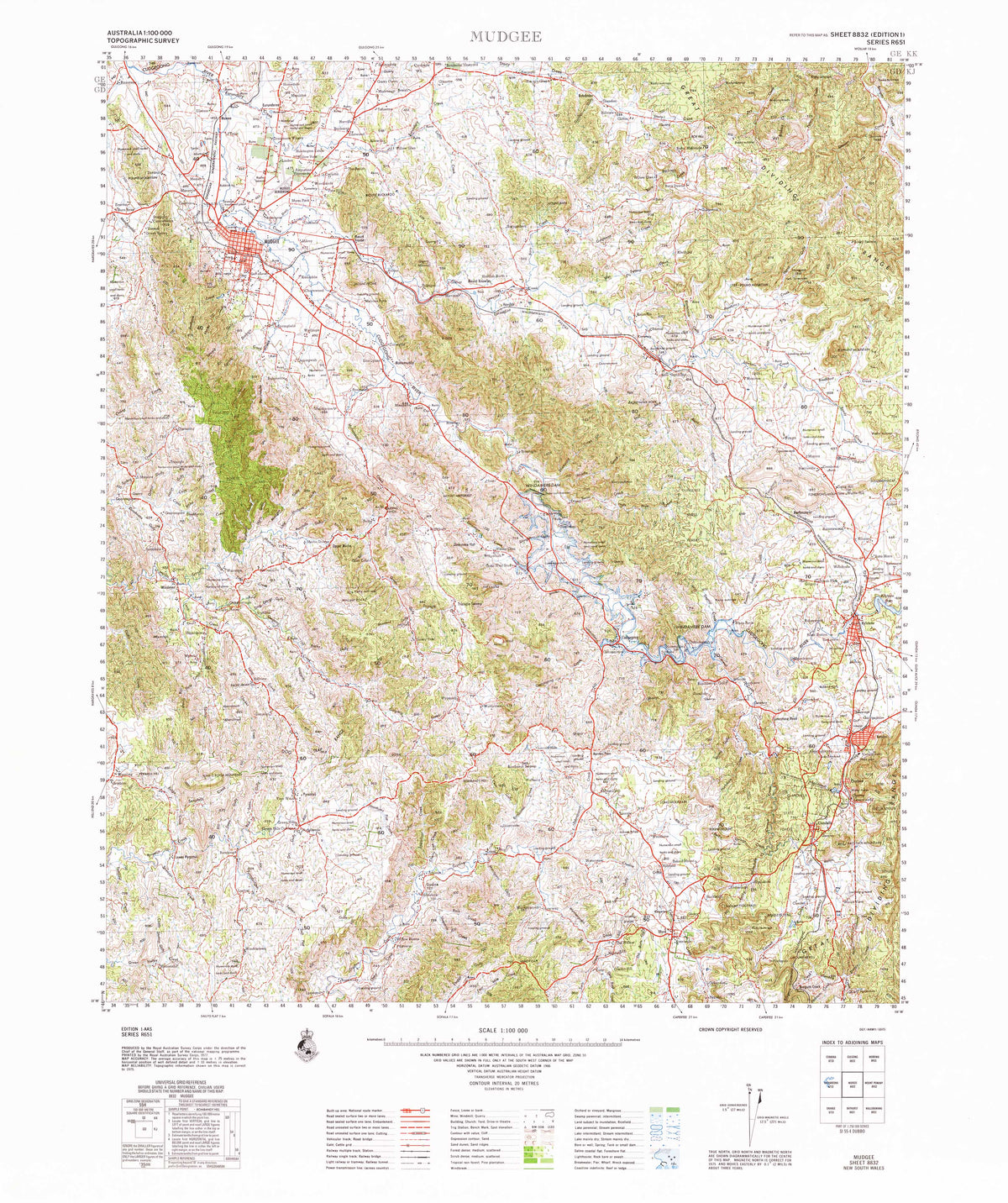 8832 Mudgee 1:100k Topographic Map | Mapworld