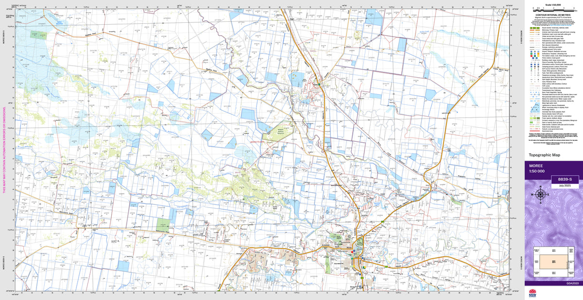 Moree 8839-S Topographic Map 1:50k | Mapworld