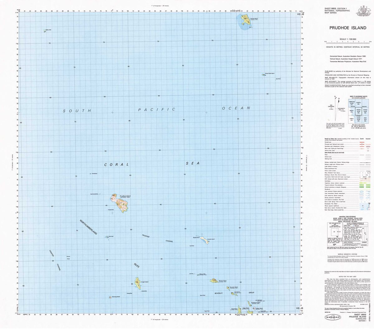 8855 Prudhoe Island 1:100k Topographic Map | Mapworld