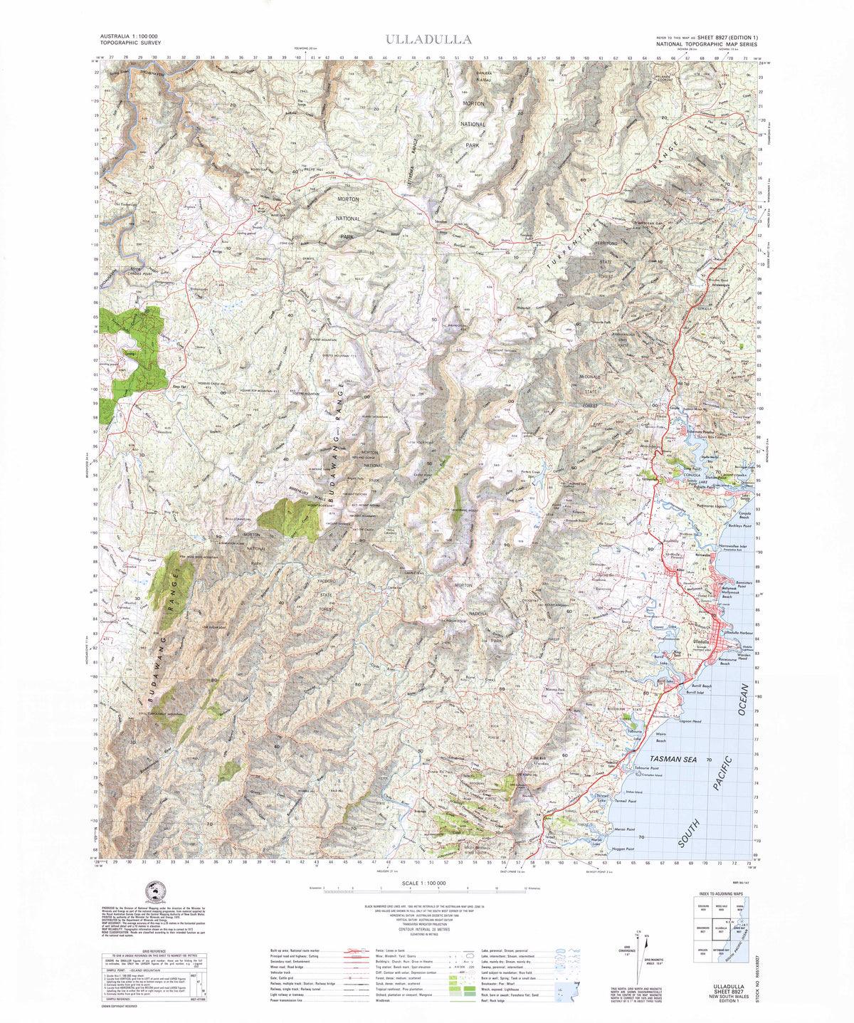 8927 Ulladulla 1:100k Topographic Map | Mapworld