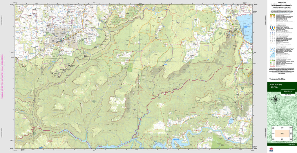 Bundanoon 8928-1S Topographic Map 1:25k | Mapworld