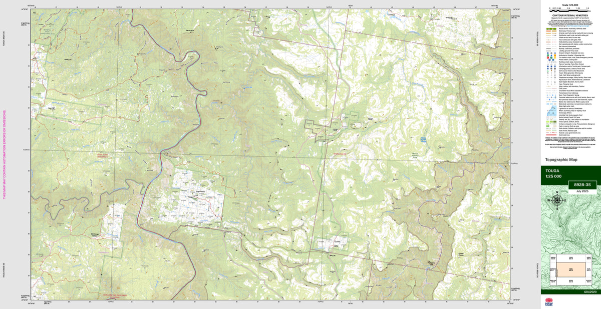 Touga 8928-3S Topographic Map 1:25k | Mapworld