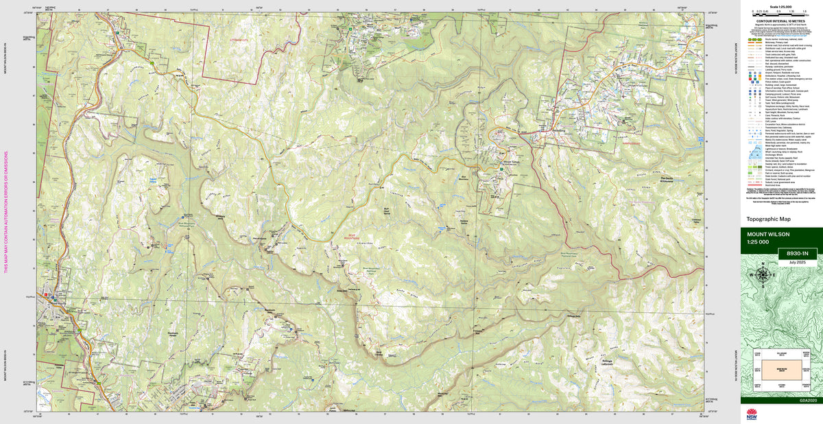 Mount Wilson 8930-1N Topographic Map 1:25k | Mapworld