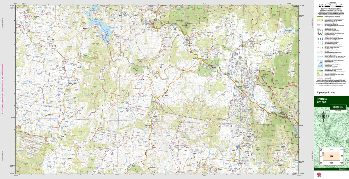 Hartley 8930-4N Topographic Map 1:25k | Mapworld