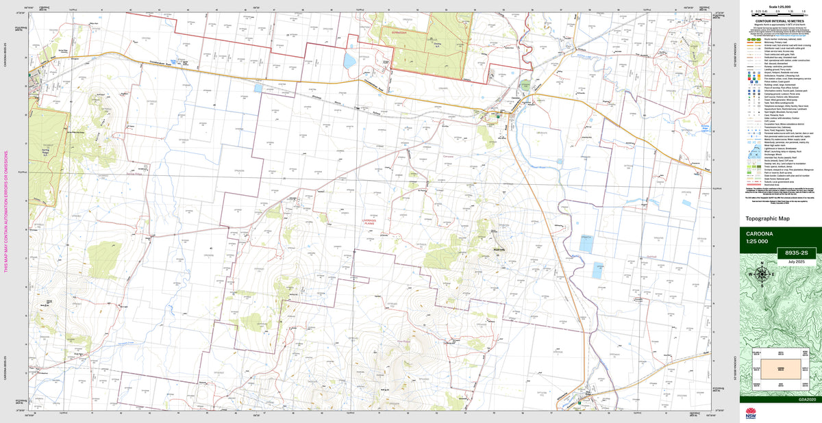 Caroona 8935-2S Topographic Map 1:25k | Mapworld