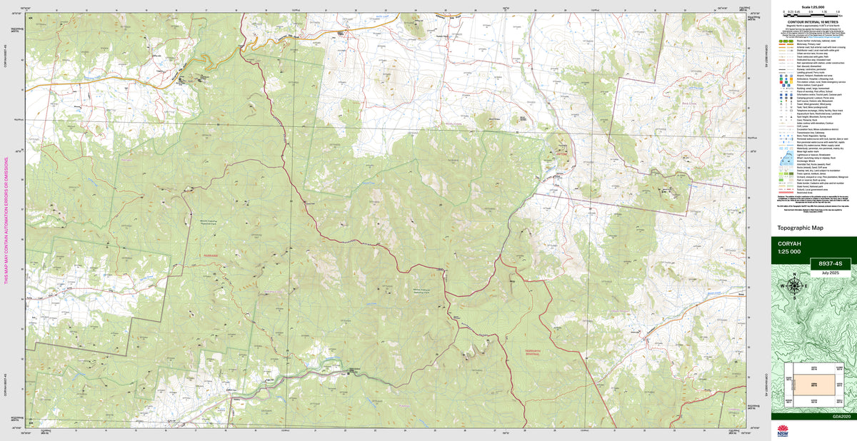 Coryah 8937-4S Topographic Map 1:25k | Mapworld
