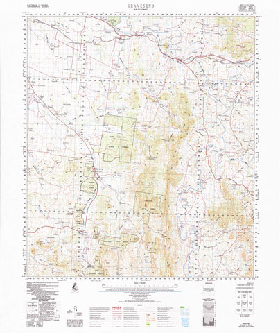 8938 Gravesend 1:100k Topographic Map