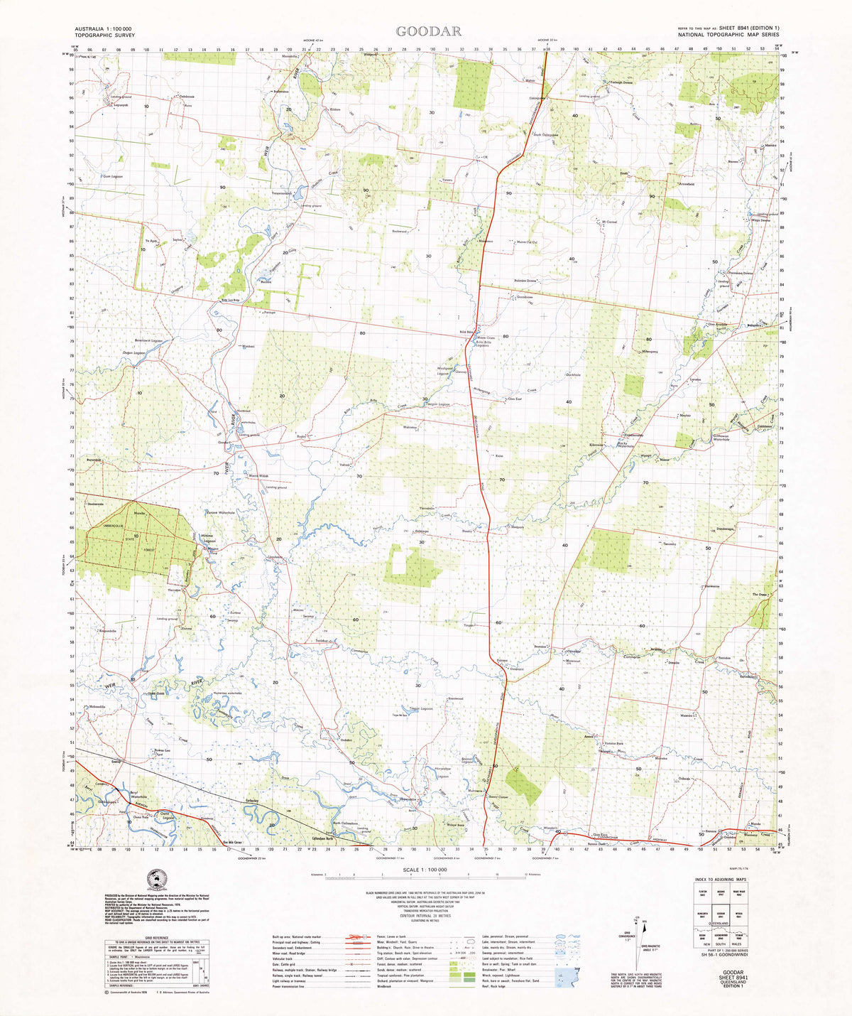 8941 Goodar 1:100k Topographic Map | Mapworld