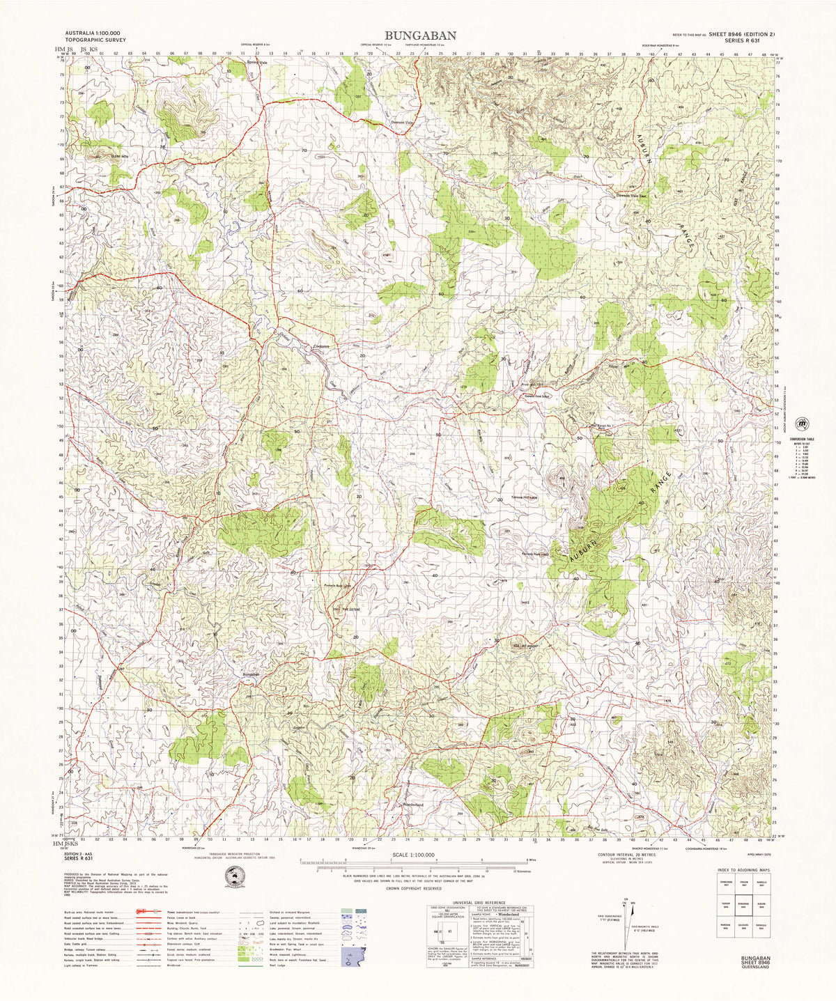 8946 Bungaban 1:100k Topographic Map | Mapworld