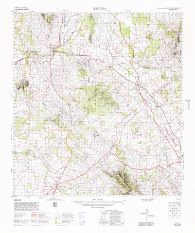 8949 Banana 1:100k Topographic Map
