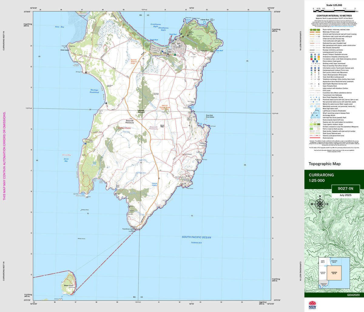 Currarong 9027-1N Topographic Map 1:25k | Mapworld