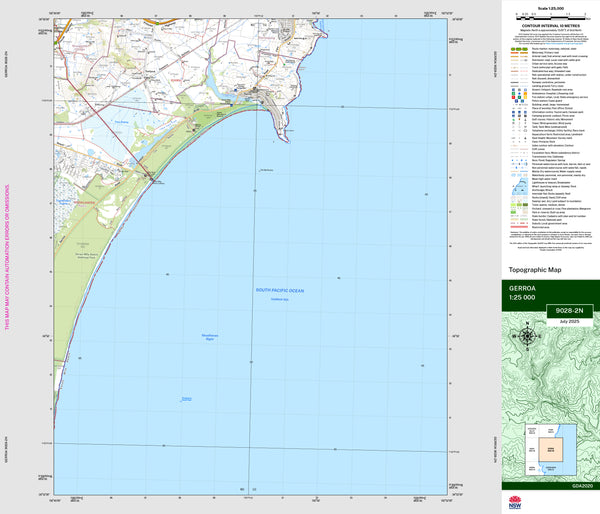 Gerroa 9028-2N Topographic Map 1:25k
