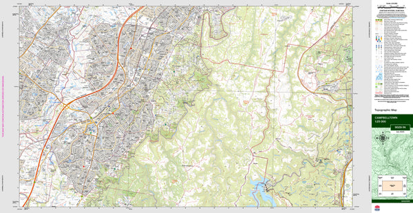 Campbelltown 9029-1N Topographic Map 1:25k