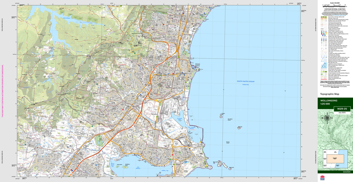 Wollongong 9029-2S Topographic Map 1:25k | Mapworld