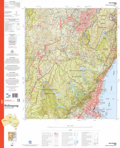 9029 Wollongong 1:100k Topographic Map