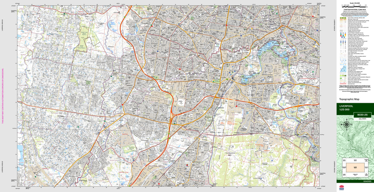 Liverpool 9030-2S Topographic Map 1:25k | Mapworld
