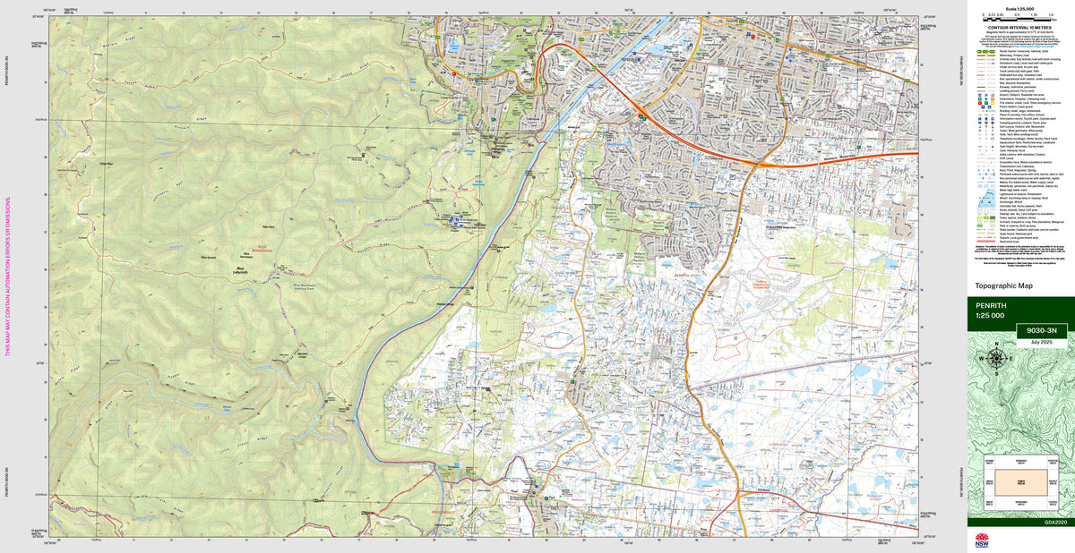 Penrith 9030-3N Topographic Map 1:25k | Mapworld