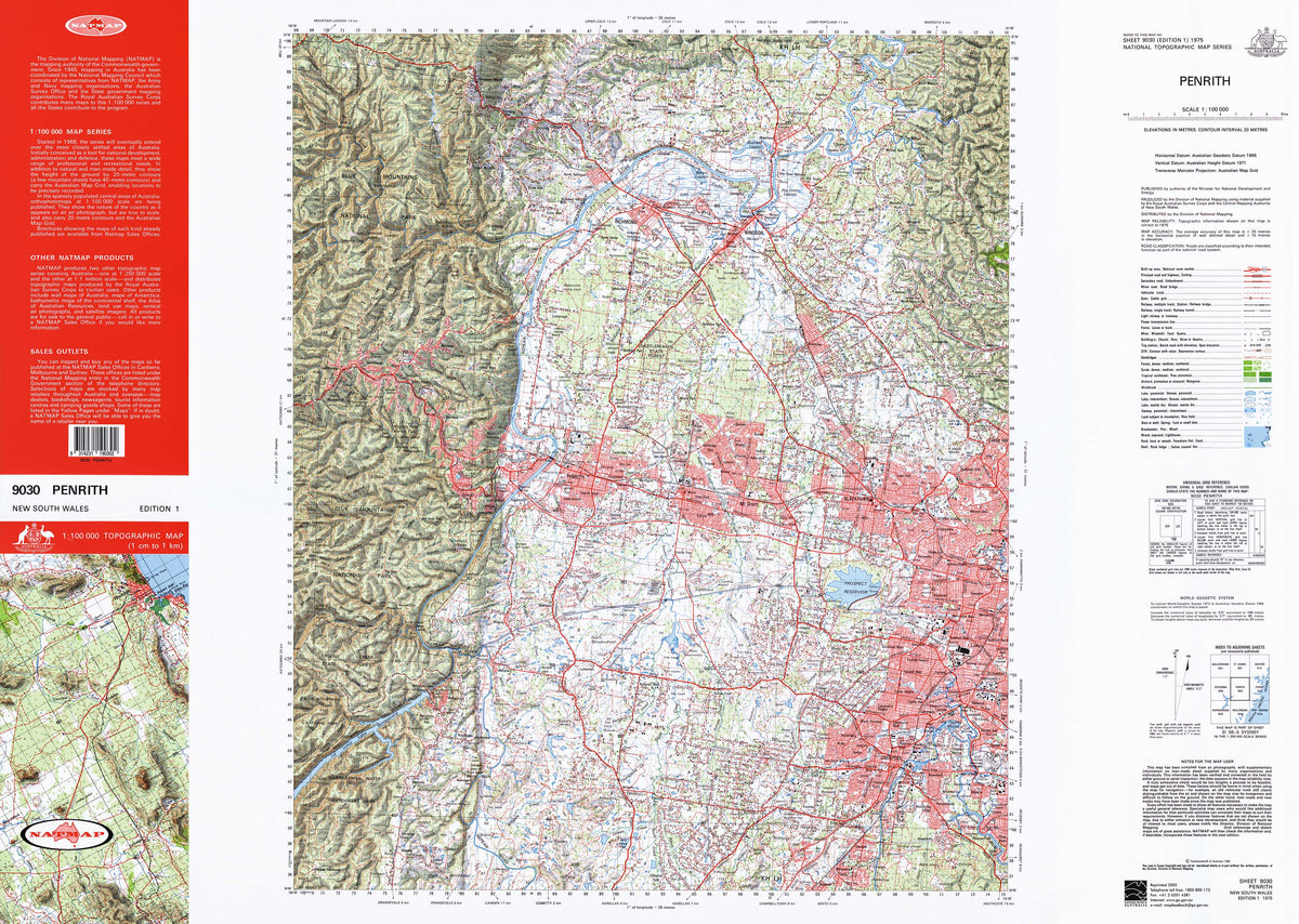 9030 Penrith 1:100k Topographic Map | Mapworld