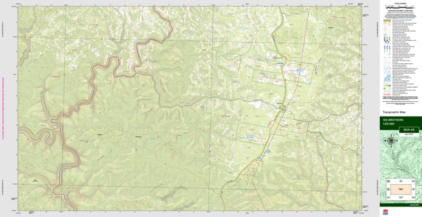 Six Brothers 9031-4S Topographic Map 1:25k