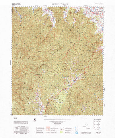 9032 Howes Valley 1:100k Topographic Map