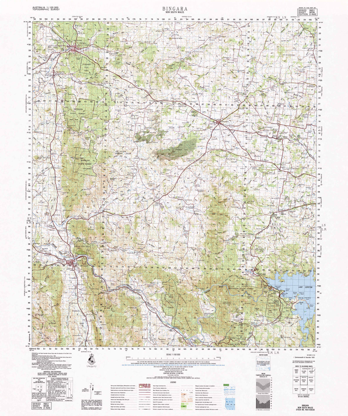9038 Bingara 1:100k Topographic Map | Mapworld