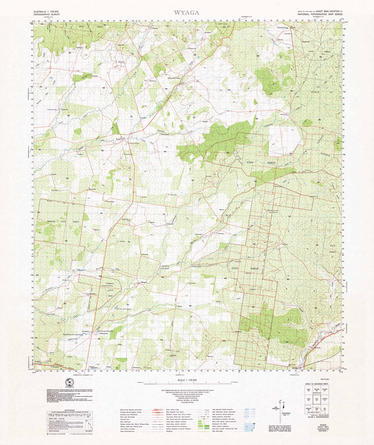 9041 Wyaga 1:100k Topographic Map | Mapworld