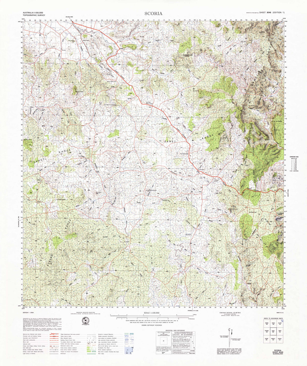 9048 Scoria 1:100k Topographic Map | Mapworld