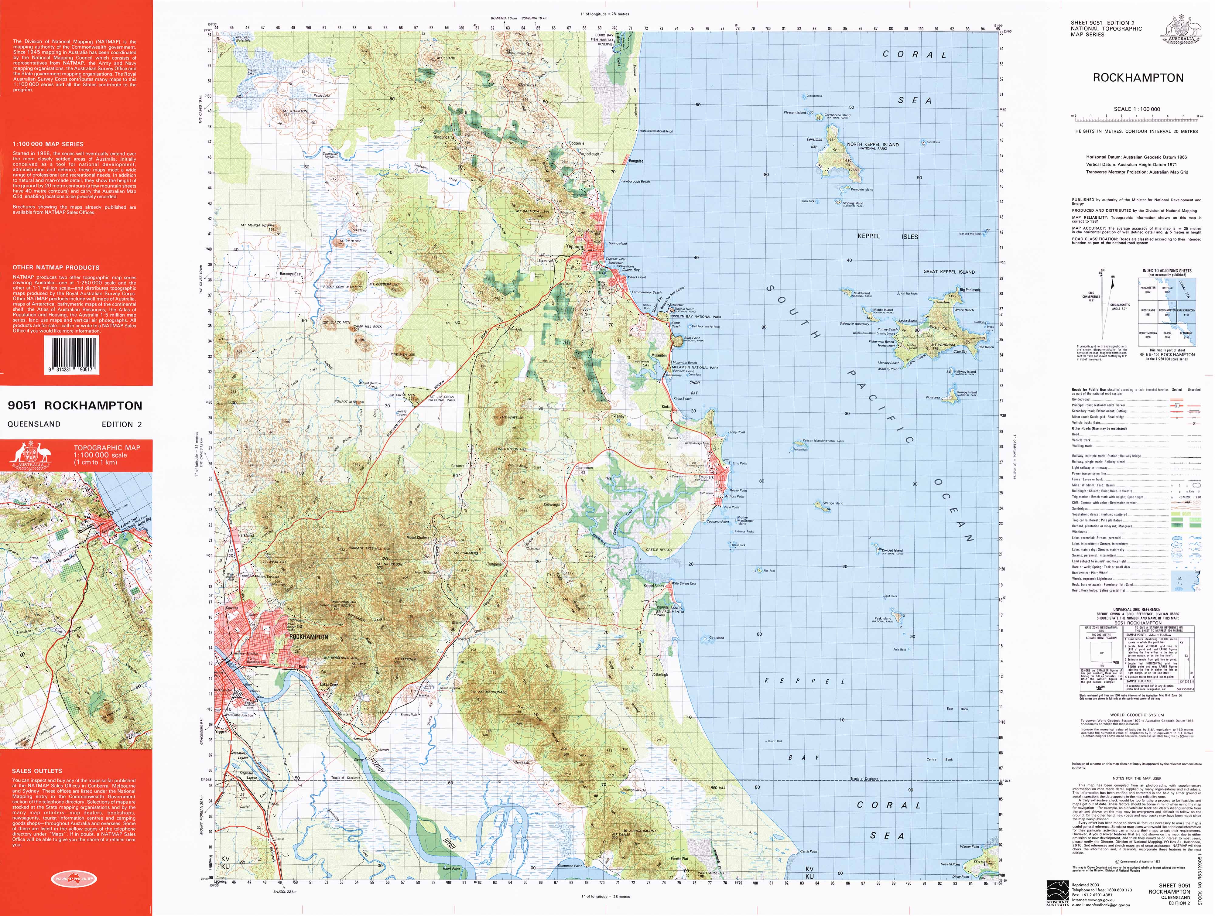 Rockhampton Map 9051 Rockhampton 1:100k Topographic Map | Mapworld