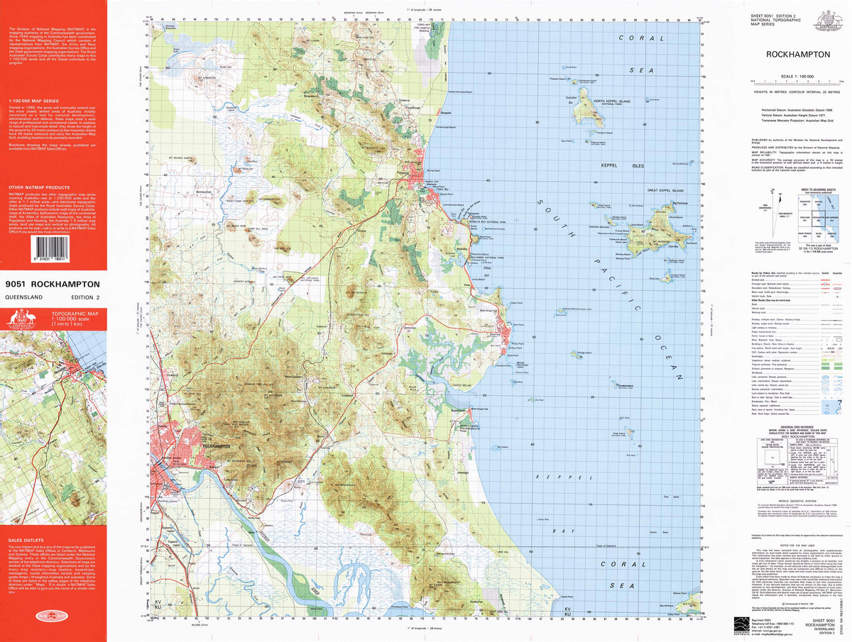 9051 Rockhampton 1:100k Topographic Map | Mapworld