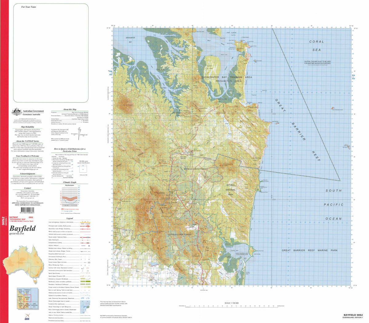 9052 Bayfield 1:100k Topographic Map | Mapworld