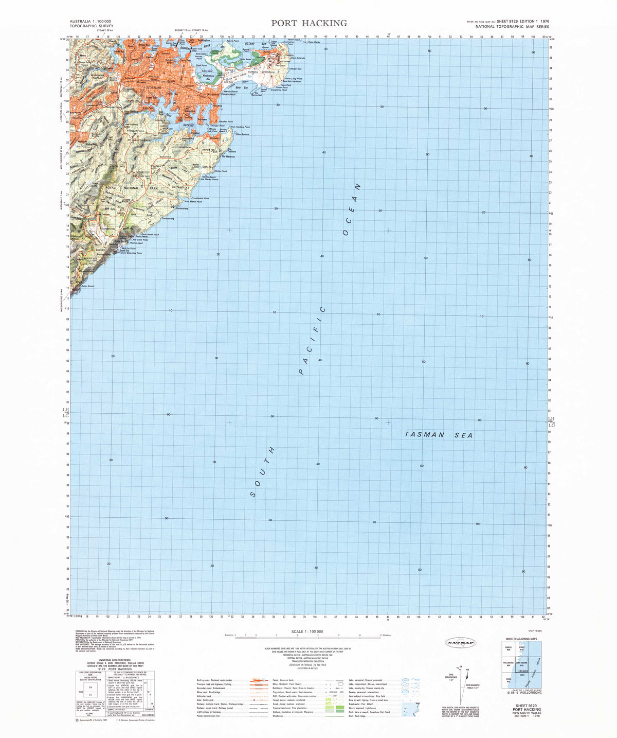 9129 Port Hacking 1:100k Topographic Map | Mapworld